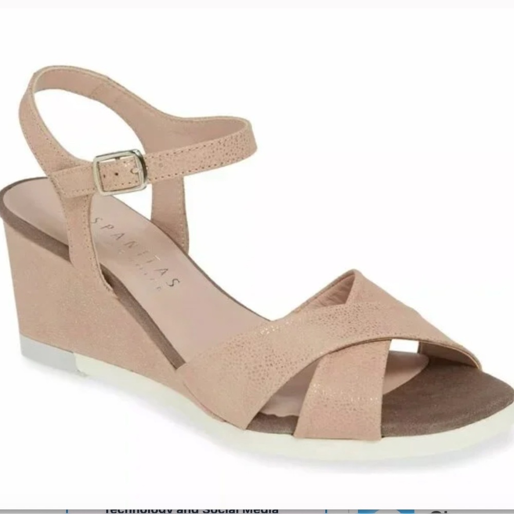 HISPANITAS Codie Wedge Cross Straps SANDALS Size 37 Pink Leather NEW $209
